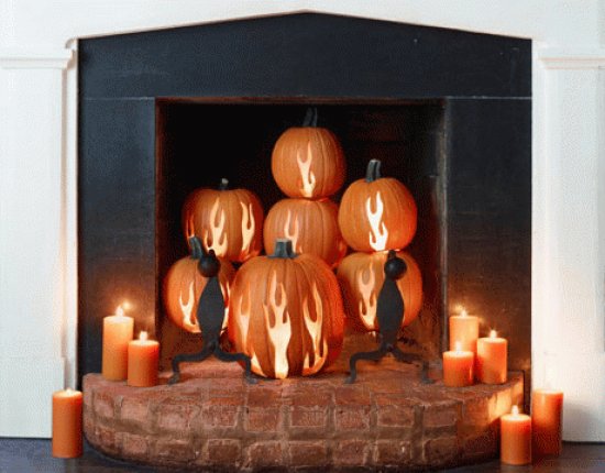 pumpkin fireplace