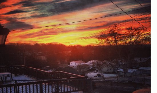 Crisp morning clouds over Ellwood City Pa.