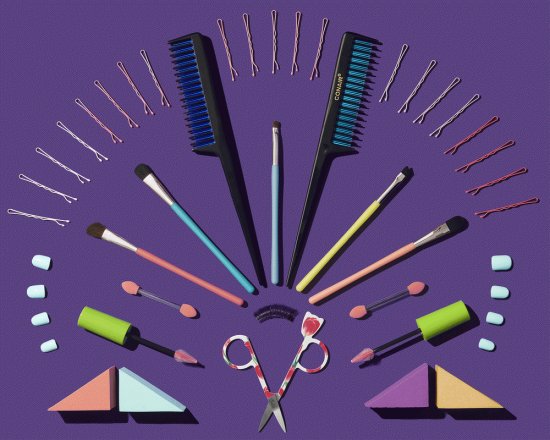 Beauty Products on Purple Backdrop