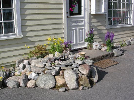 Flowers decorating entrance, Balestrand, Norway