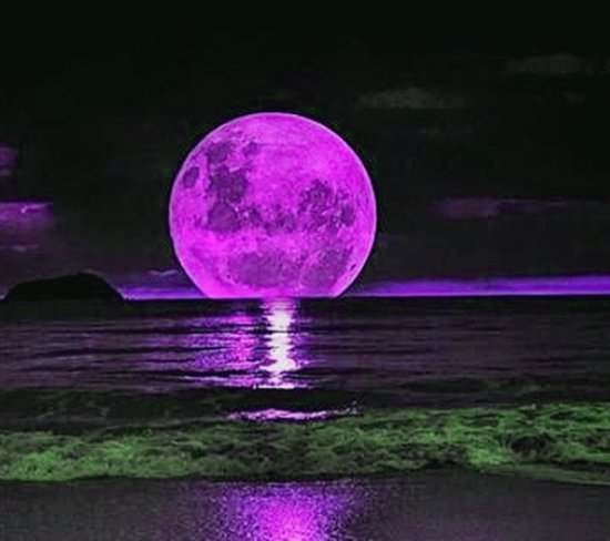 Blackberry Full Moon Over Columbia River-Oregon