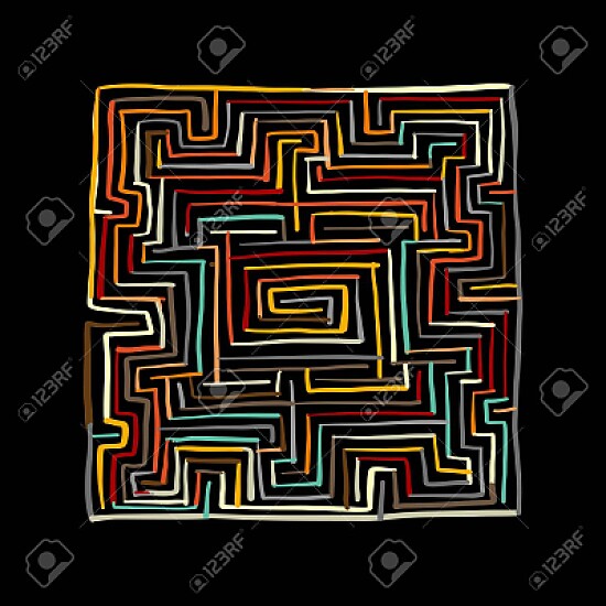 colorful labyrinth square