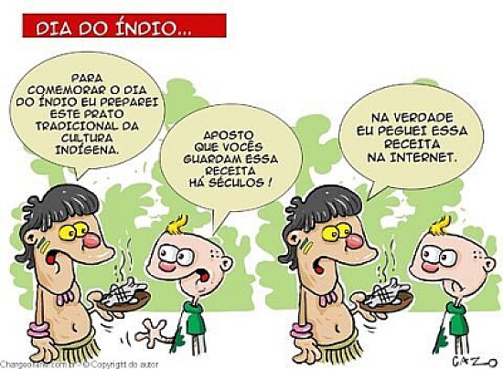 Monte a imagem da charge sobre o Índio.