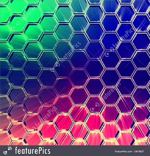 color hexagon abstracts