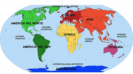 Los continentes del mundo.
