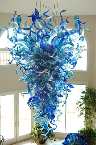 Blue chandelier