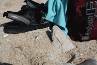 spiaggia e zaino