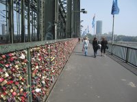 Love Locks on a Rhine Bridge in Cologne, Germany