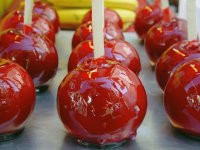 Manzanas de caramelo de la feria