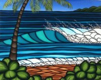 Hawaiian surfing art by Heather Creswell Brown