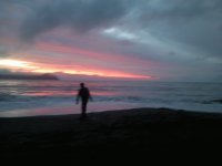 en la playa