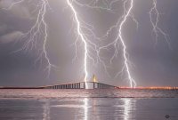 storm over skyway bridge