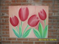 pintura tulipanes