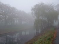 A canal in a fog-weather