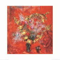Fleurs Sur Fond Rouge