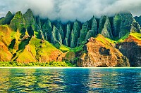 Kauai green cliffs