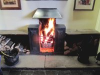 Hot log fire. Cheshire, UK